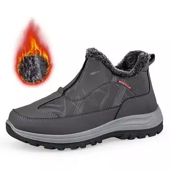 Женские зимние ботинки на флисовой подкладке, зимние теплые водонепроницаемые ботильоны без шнуровки, утепленные уличные короткие ботинки 35 чёрный