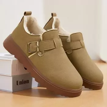 Женские зимние ботинки на платформе, нескользящие, удобные, короткие, с подкладкой из искусственного меха, для женщин, повседневные, легкие, из искусственной замши, теплые, для ходьбы 36