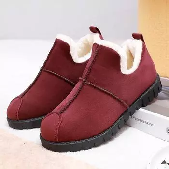 Женские зимние ботинки на плоской подошве. Теплая прочная обувь. Зимние ботильоны с меховой подкладкой. Туфли на плоской подошве на платформе. Толстые плюшевые флисовые лоферы для ходьбы внутри. 35 серый