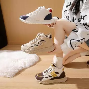 Женские зимние ботинки на толстой платформе, нескользящие, на шнуровке, короткие ботильоны, с подкладкой из искусственного меха, женские зимние теплые кроссовки для ходьбы с флисовой подкладкой 35 хаки