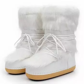 Женские зимние ботинки New Space Boots Woman Snow Boots Женские съемные внутренние нескользящие плюшевые высокие туфли-трубы для женщин 35-36