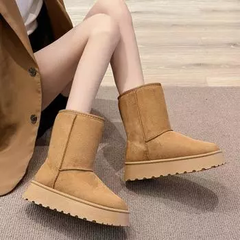 Женские зимние ботинки повседневные удобные высокие хлопковые туфли 36 серый