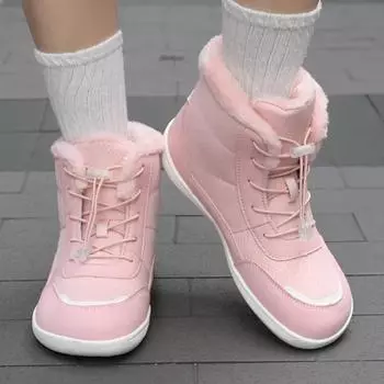 Женские зимние ботинки с широким носком, зимние ботинки для босых ног, плюс бархатная теплая хлопковая обувь с высоким берцем для женщин, теплая повседневная обувь для активного отдыха 36