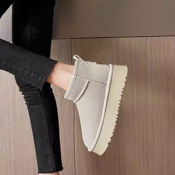 Женские зимние ботинки с толстой бархатной подошвой на осень и зиму 35 чёрный