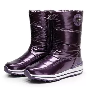 Женские зимние ботинки средней высоты, водонепроницаемые, нескользящие, хлопковые, на утолщенной платформе, одинарные, зимние ботинки большого размера D520 36 чёрный