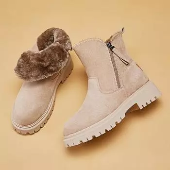 Женские зимние ботинки, теплая обувь, эластичная осенняя обувь до щиколотки, черного цвета, распродажа, полуботинки, зима 2024, мягкие ботинки, обувь на платформе для женщин 35