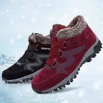 Женские зимние ботинки, теплые плюшевые кроссовки на платформе, женская повседневная обувь 46
