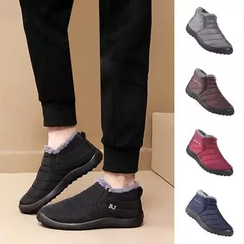 Женские зимние ботинки, теплые зимние ботинки, нескользящие ботинки с подкладкой, водонепроницаемые ботинки для отдыха на открытом воздухе, удобная теплая обувь 42 темно-синий