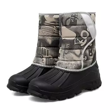 Женские зимние ботинки, теплые зимние походные ботинки, высокие повседневные толстые хлопковые водонепроницаемые ботинки на среднем каблуке 36 чёрный