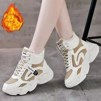 Женские зимние ботинки TUINANLE из утолщенного хлопка с флисовой подкладкой, теплые, стильные, высококачественные спортивные ботинки для снегоступов 36 чёрный