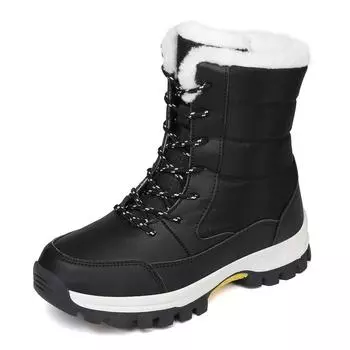 Женские зимние ботинки TUINANLE, нескользящая черная теплая обувь с высоким берцем, женские водонепроницаемые ботинки на платформе 36 чёрный