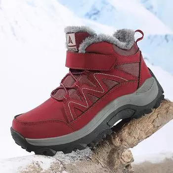 Женские зимние ботинки TUINANLE, супертеплые мужские походные ботинки из искусственной кожи, кроссовки для активного отдыха 36 чёрный