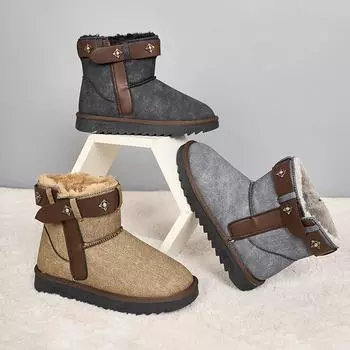 Женские зимние ботинки, удобные, с подкладкой из искусственного меха, полусапожки, нескользящие, легкие, зимние, теплые, повседневные, на платформе, короткие ботинки для ходьбы для женщин 36