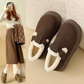 Женские зимние ботинки, уличные зимние ботинки, серые повседневные короткие ботинки, черные теплые ботильоны с мехом, большие размеры 34-41 EU: 38 коричневый