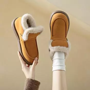 Женские зимние ботинки, уличные зимние ботинки, серые повседневные короткие ботинки, черные теплые ботильоны с мехом, большие размеры 35-42 EU: 38 чёрный