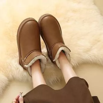 Женские зимние ботинки, уличные зимние ботинки, серые повседневные короткие ботинки, черные теплые ботильоны с мехом, большие размеры 35-45 EU: 38 чёрный