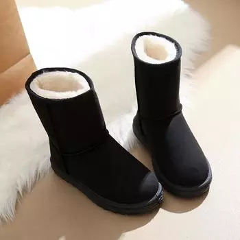 Женские зимние ботинки, уличные зимние ботинки, серые повседневные короткие ботинки, черные теплые ботильоны с мехом, большие размеры 35-41 EU: 38 коричневый