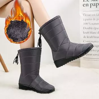 Женские зимние ботинки унисекс, зимние ботинки с мехом, мужские теплые водонепроницаемые ботинки для походов на открытом воздухе EU: 39 чёрный
