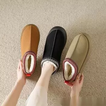 Женские зимние ботинки, увеличивающие рост, с толстой подошвой, из коровьей кожи и бархата, с противоскользящей отделкой и шерстяной подкладкой. Size 40 чёрный