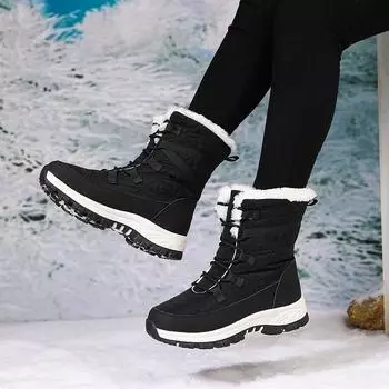 Женские зимние ботинки, зимние ботинки, походные ботинки, повседневные водонепроницаемые текстильные уличные охотничьи ботинки, мотоциклетные ботильоны EU: 38 чёрный