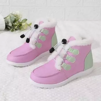 Женские зимние ботинки Зимняя мода Повседневная теплая обувь Женские слипоны Женские удобные ботильоны Обувь Botas De Mujer 36 розовый