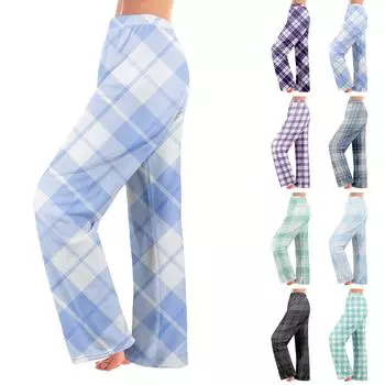 Женские зимние брюки, длинные брюки, принтованные брюки S синий