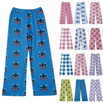 Женские зимние брюки, длинные брюки, принтованные брюки L синий