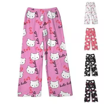 Женские зимние брюки, длинные брюки, принтованные брюки L