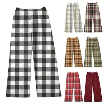 Женские зимние брюки, длинные брюки, принтованные брюки L чёрный