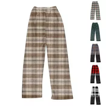 Женские зимние брюки, длинные брюки, принтованные брюки L чёрный