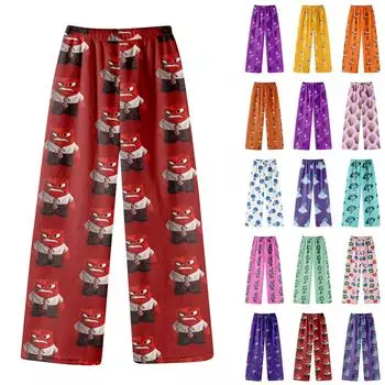 Женские зимние брюки, длинные брюки, принтованные брюки L зелёный