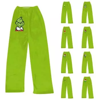 Женские зимние брюки, длинные брюки, принтованные брюки L армия зеленый