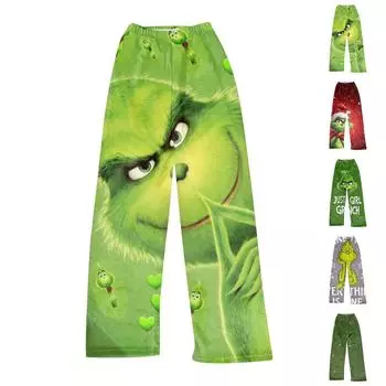 Женские зимние брюки, длинные брюки, принтованные брюки XXL