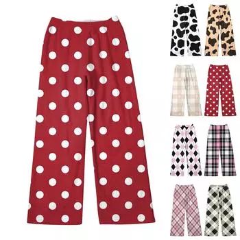 Женские зимние брюки, длинные брюки, принтованные брюки S