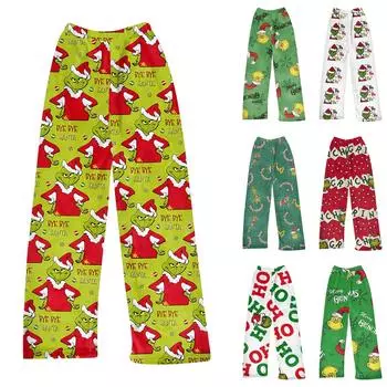 Женские зимние брюки, длинные брюки, принтованные брюки S