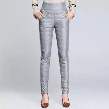 Женские зимние брюки для снега, узкие теплые брюки с высокой талией, эластичные брюки XXXXXL