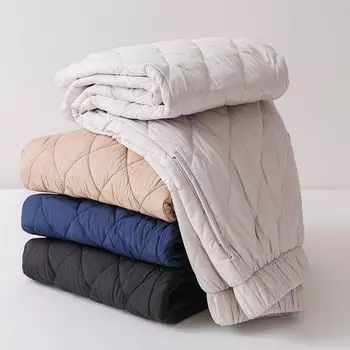 Женские зимние брюки с хлопковой подкладкой, толстые теплые брюки, водонепроницаемые лыжные брюки, повседневные эластичные стеганые брюки с высокой талией для снега S серый