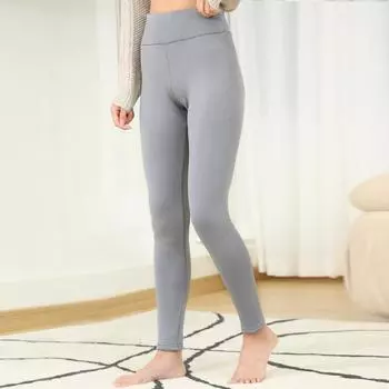 Женские зимние черные теплые леггинсы, супер-толстые эластичные кашемировые леггинсы из ягненка, узкие брюки с высокой талией, брюки с леопардовым принтом S чёрный