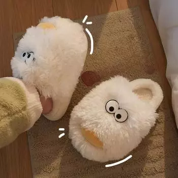 Женские зимние домашние тапочки из хлопка, нескользящие, на толстой подошве, для пар, новые, милые, с рисунком из мультфильма, плюшевые, теплые, домашние тапочки, плюшевая хлопковая обувь 36-37 сапфир синий