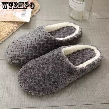 Женские зимние домашние тапочки, нескользящие, мягкие, теплые, для дома, спальни, для мужчин, пар, мальчиков и девочек, напольные тапочки 44-45 красный