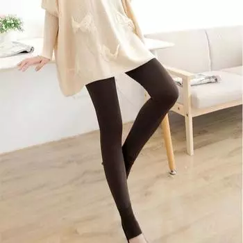 Женские зимние гобеленовые леггинсы большого размера с подкладкой, утолщенные, с высокой талией, однотонные, для ног, сохраняющие тепло, эластичные брюки One Size серый