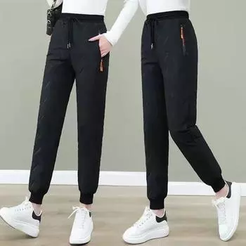 Женские зимние хлопковые брюки, эластичные, с высокой талией, из плотного бархата, свободные, повседневные, женские, ветрозащитные, теплые, хлопковые брюки 7XL