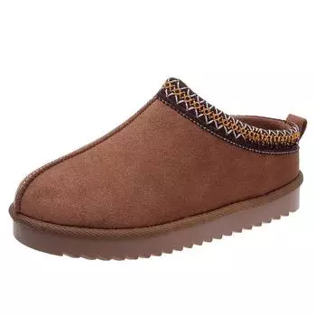 Женские зимние хлопковые сапоги в этническом стиле 2023 года с кружевной отделкой – популярный дизайн полускольжения 38 верблюд