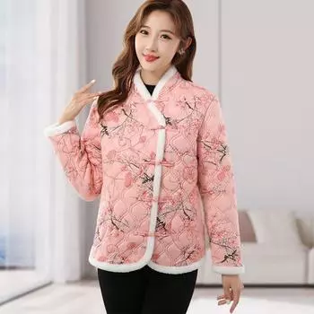 Женские зимние кардиганы с длинным рукавом, цветочные короткие винтажные теплые куртки с подкладкой, утепленные, утепленные куртки 5XL