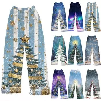 Женские зимние клетчатые брюки, длинные брюки, спортивные брюки L синий