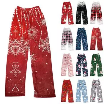 Женские зимние клетчатые брюки, длинные брюки, спортивные брюки L чёрный