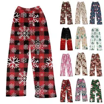 Женские зимние клетчатые брюки, длинные брюки, спортивные брюки L бежевый