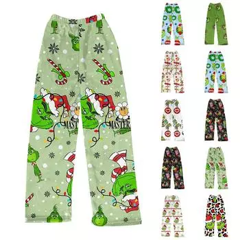 Женские зимние клетчатые брюки, длинные брюки, спортивные брюки M чёрный