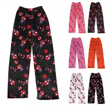 Женские зимние клетчатые брюки, длинные брюки, спортивные брюки L чёрный