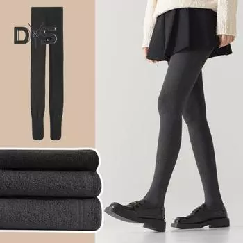 Женские зимние колготки с эластичной плюшевой подкладкой, однотонные, с утягивающим эффектом на животе, с высокой талией, сохраняющие тепло, короткая юбка, платье, подходящие леггинсы A чёрный